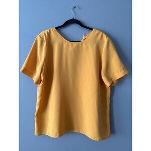 Lauren Lee Vintage Yellow Blouse Women’s Large Made in USA 90s Classic Cottage
